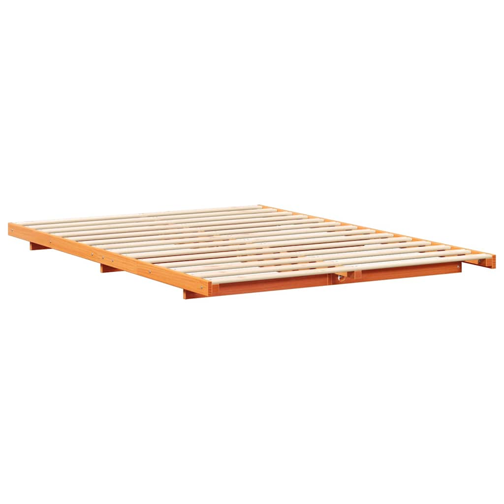 Bettrahmen Wachsbraun 140 x 210 cm Massives Kiefernholz