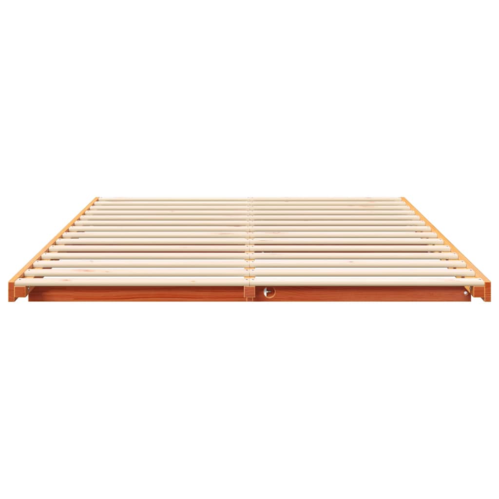 Bettrahmen Wachsbraun 140 x 210 cm Massives Kiefernholz