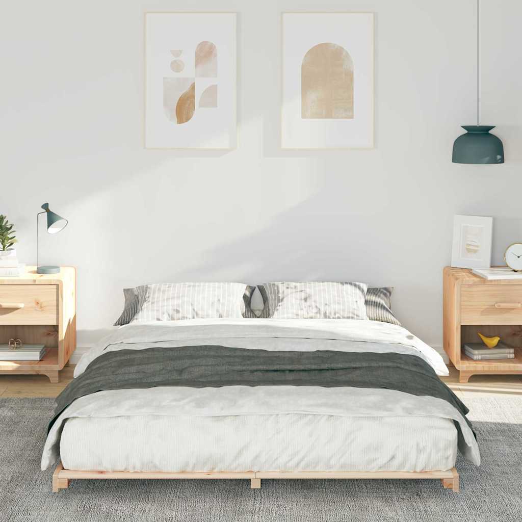 Bettrahmen Braun 160 x 210 cm Massives Kiefernholz
