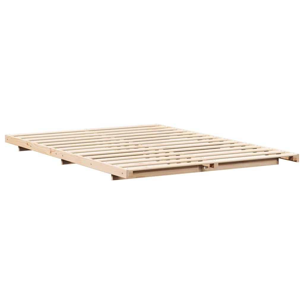 Bettrahmen Braun 160 x 210 cm Massives Kiefernholz