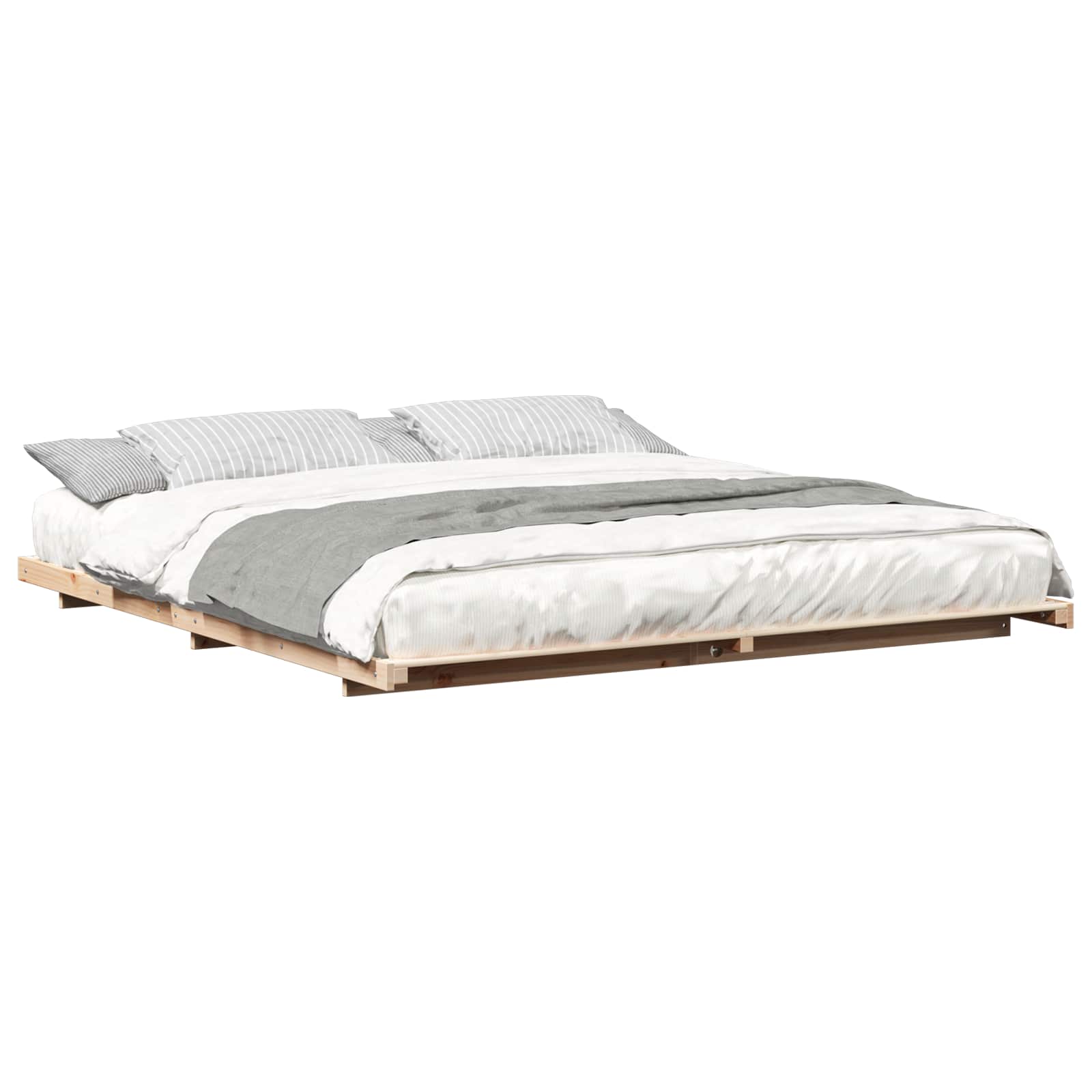 Bettrahmen Braun 200 x 210 cm Massives Kiefernholz