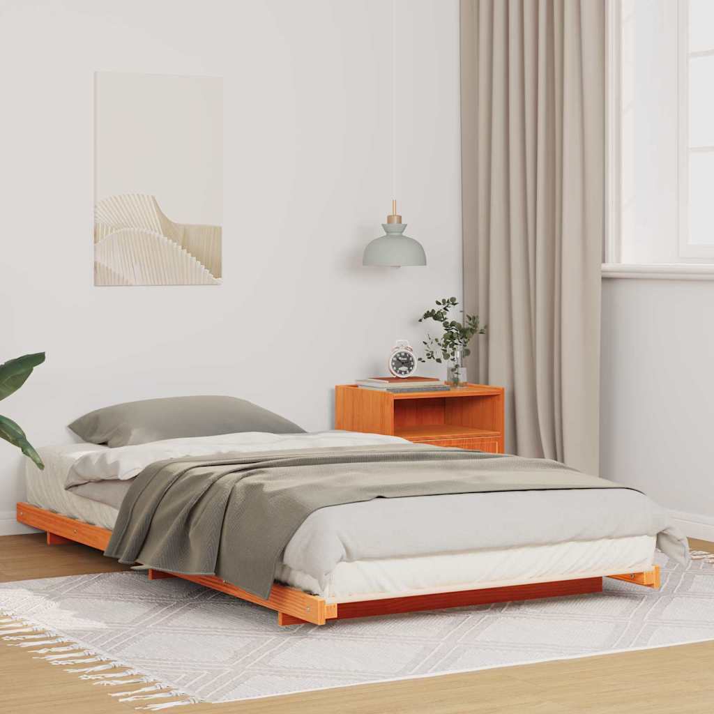 Bettrahmen Wachsbraun 80 x 220 cm Massives Kiefernholz
