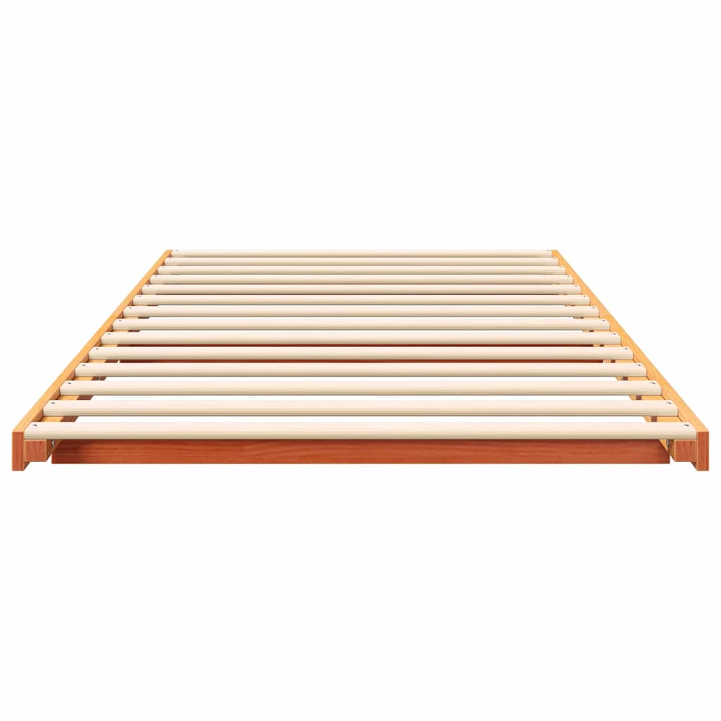 Bettrahmen Wachsbraun 90 x 220 cm Massives Kiefernholz