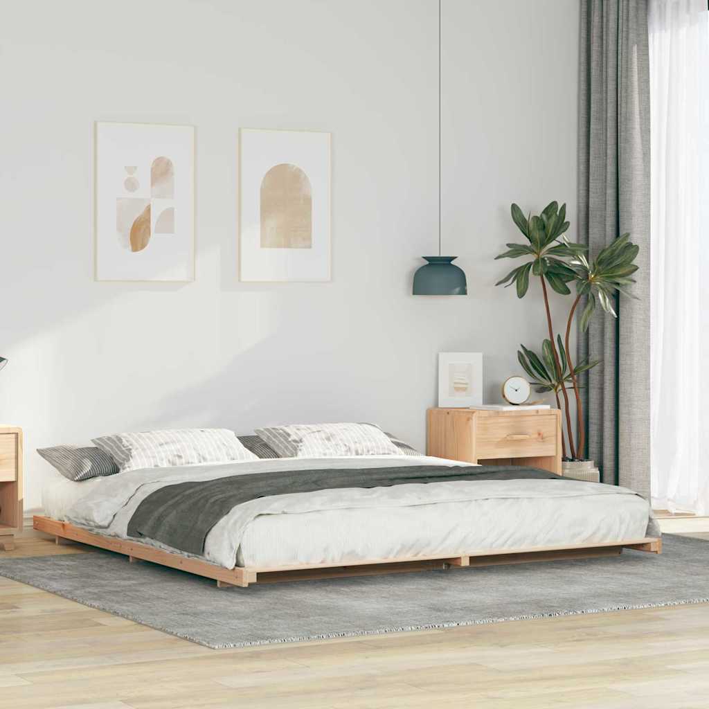 Bettrahmen Braun 180 x 220 cm Massives Kiefernholz