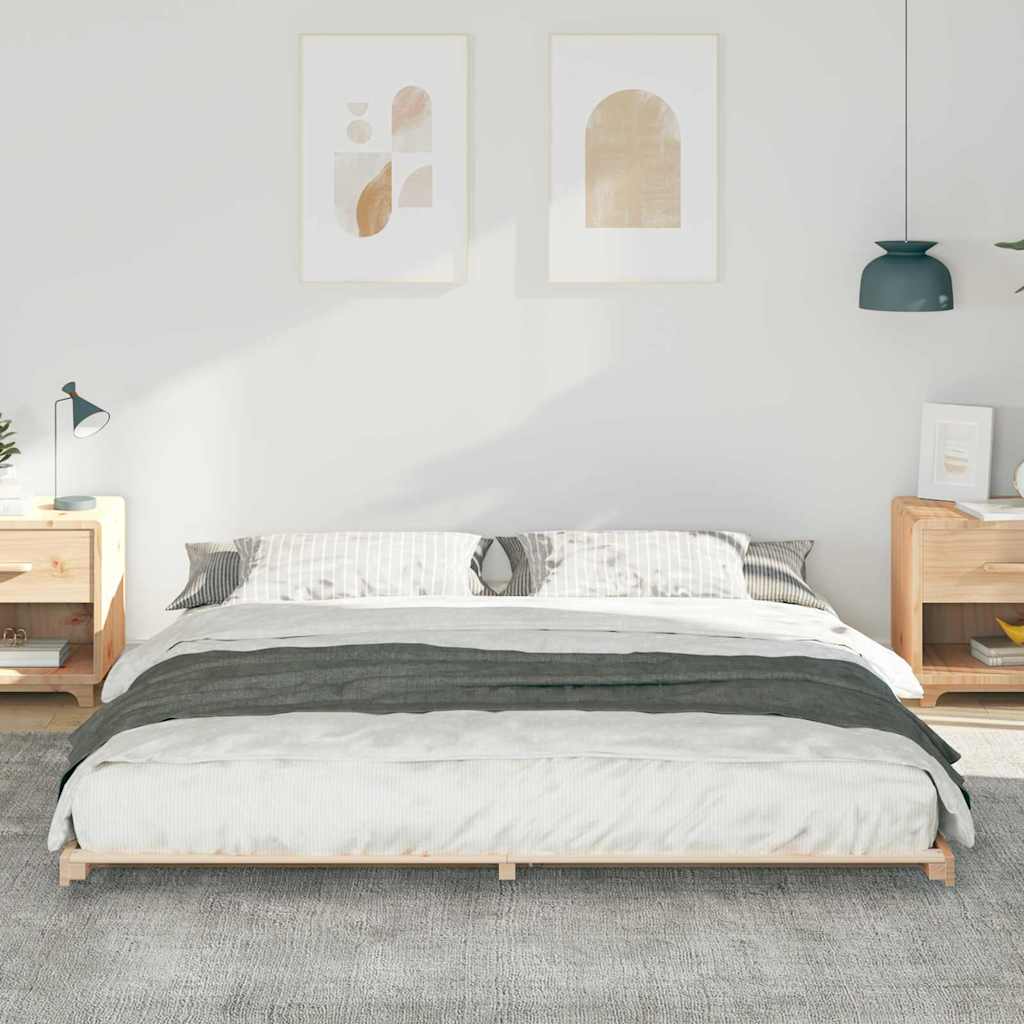 Bettrahmen Braun 180 x 220 cm Massives Kiefernholz