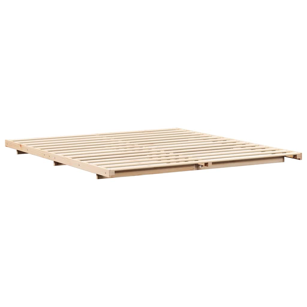 Bettrahmen Braun 180 x 220 cm Massives Kiefernholz