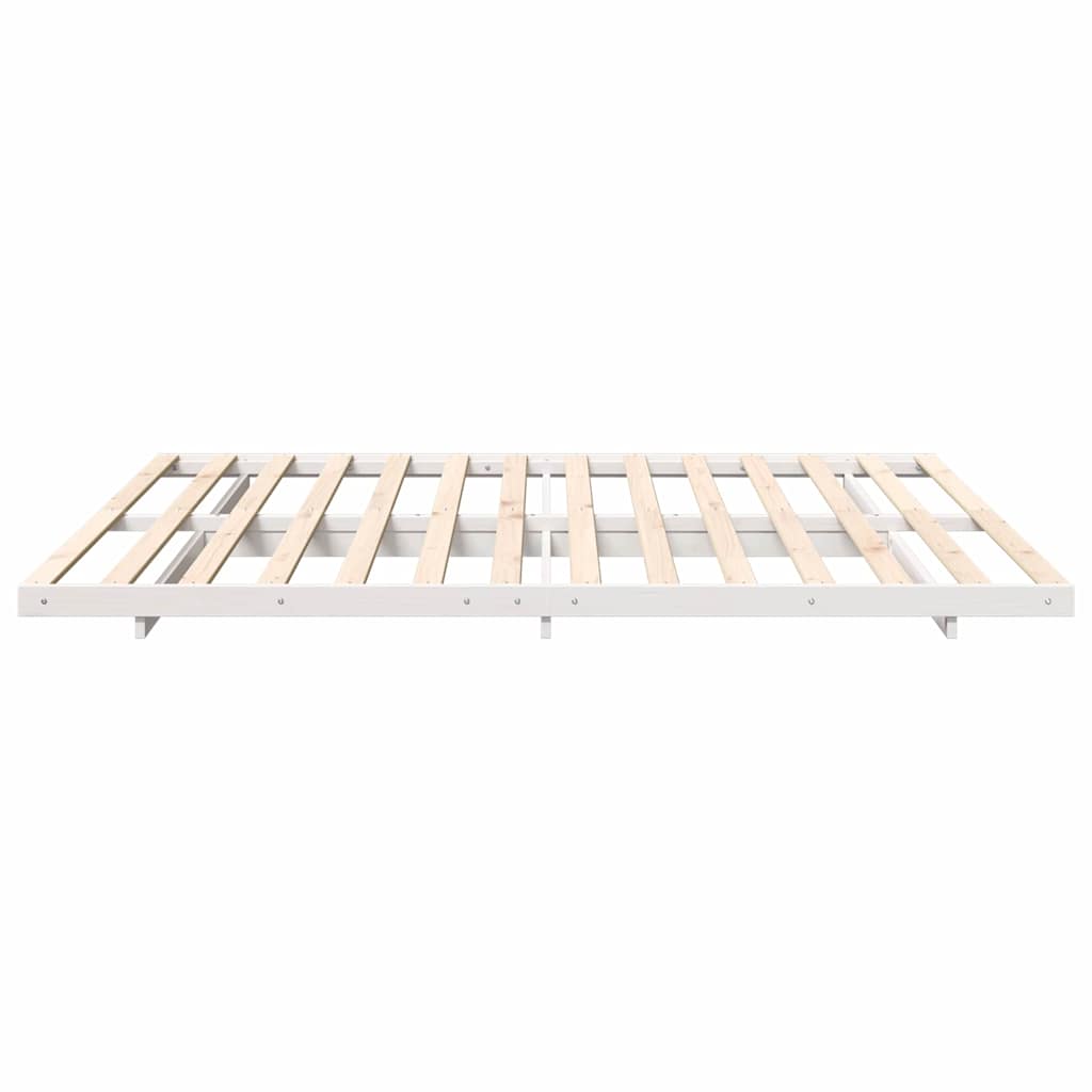 Bettrahmen Weiß 180 x 220 cm Massives Kiefernholz
