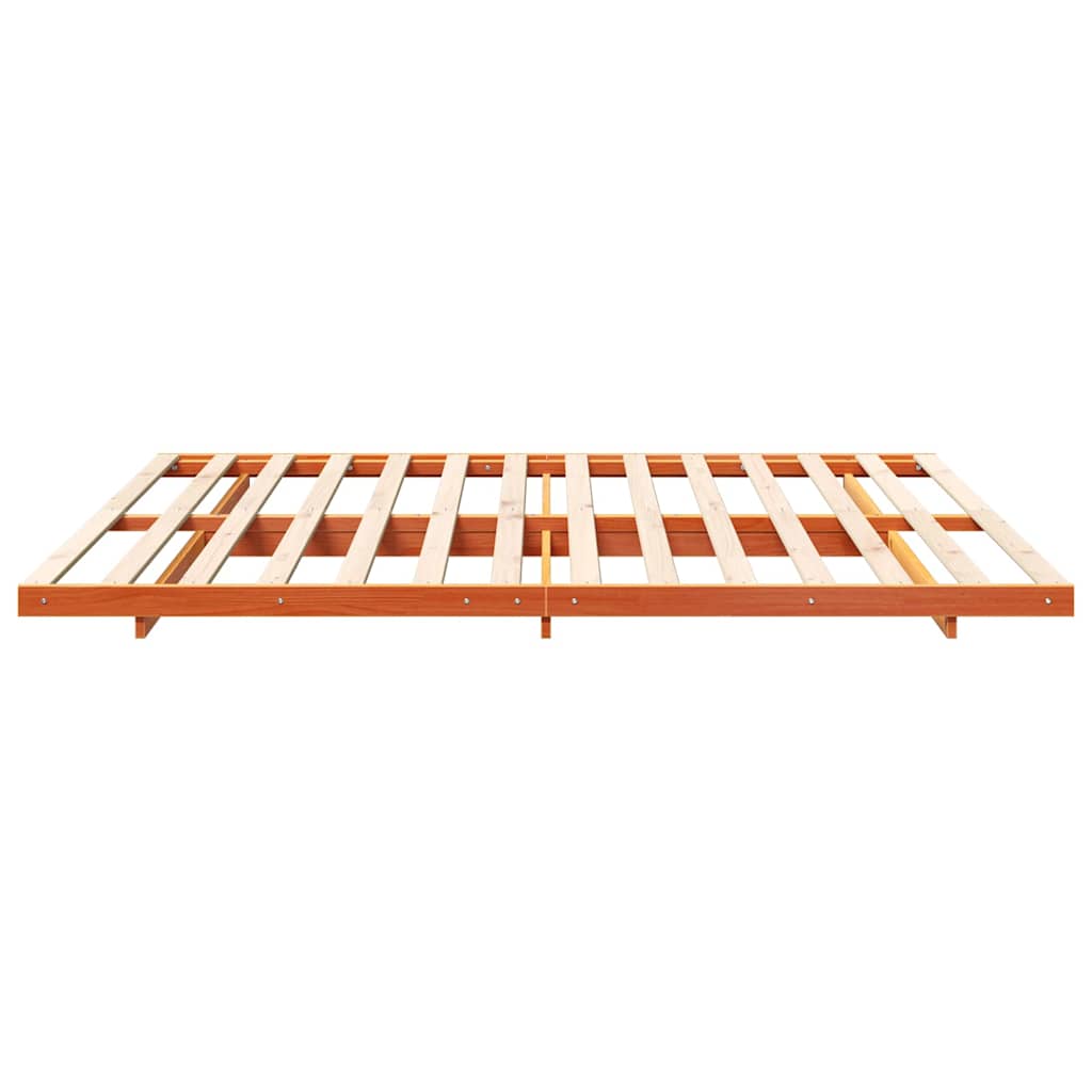 Bettrahmen Wachsbraun 180 x 220 cm Massives Kiefernholz