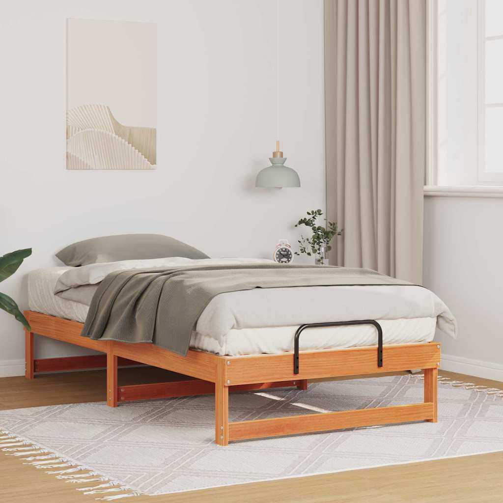 Bettrahmen Braun 90 x 190 cm Massives Kiefernholz
