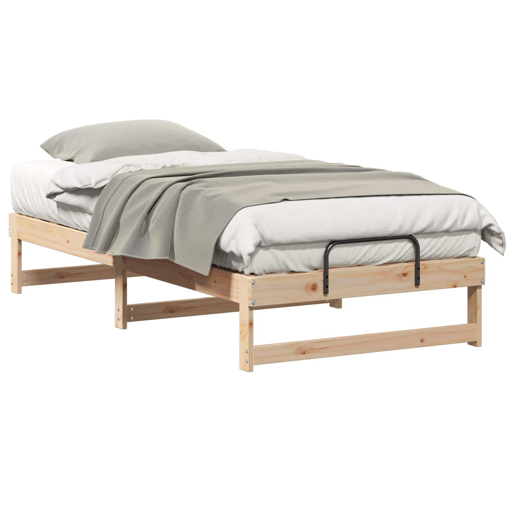 Bettrahmen Braun 75 x 190 cm Massives Kiefernholz