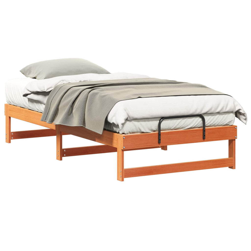 Bettrahmen Braun 75 x 190 cm Massives Kiefernholz