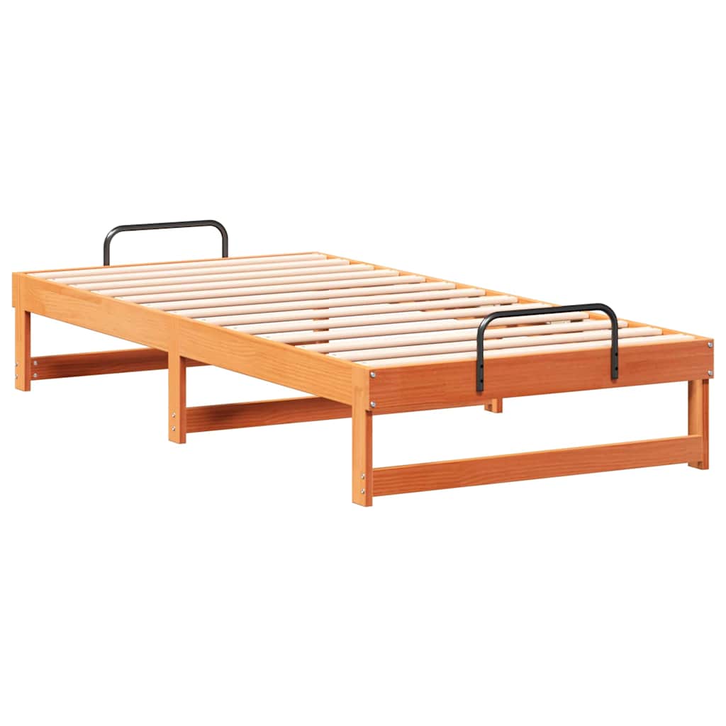 Bettrahmen Braun 75 x 190 cm Massives Kiefernholz