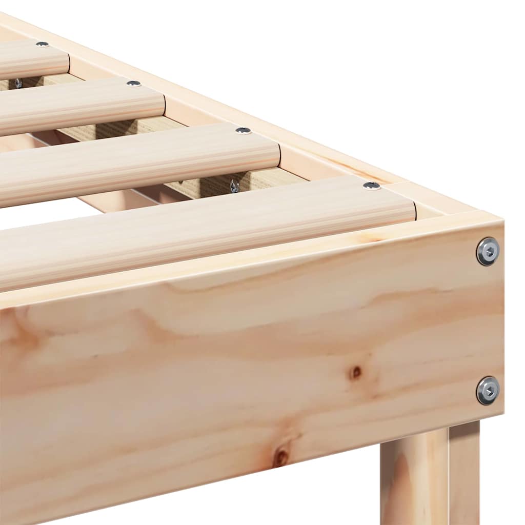 Bettrahmen Braun 90 x 210 cm Massives Kiefernholz