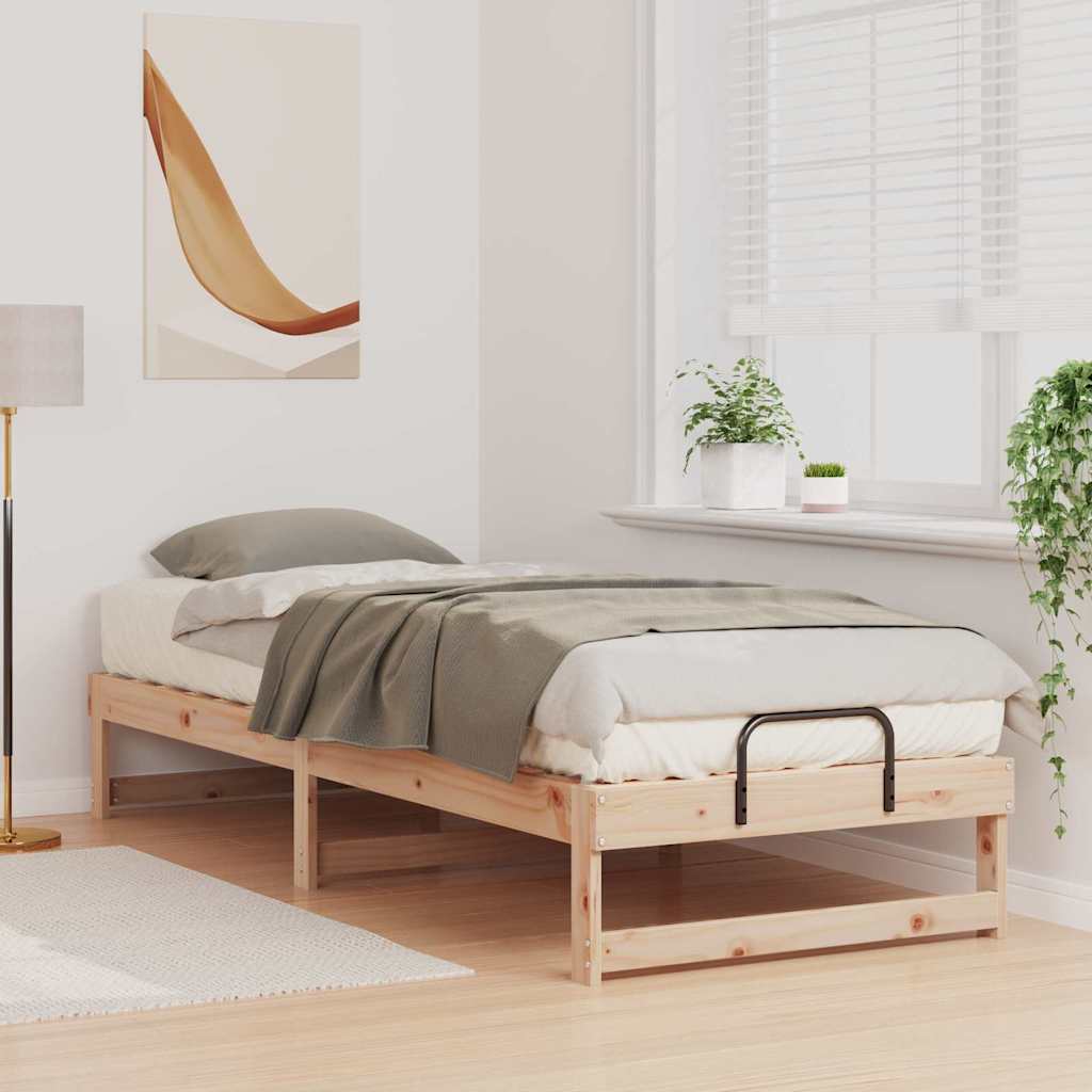 Bettrahmen Braun 90 x 210 cm Massives Kiefernholz