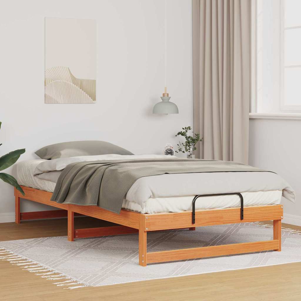 Bettrahmen Braun 100 x 210 cm Massives Kiefernholz