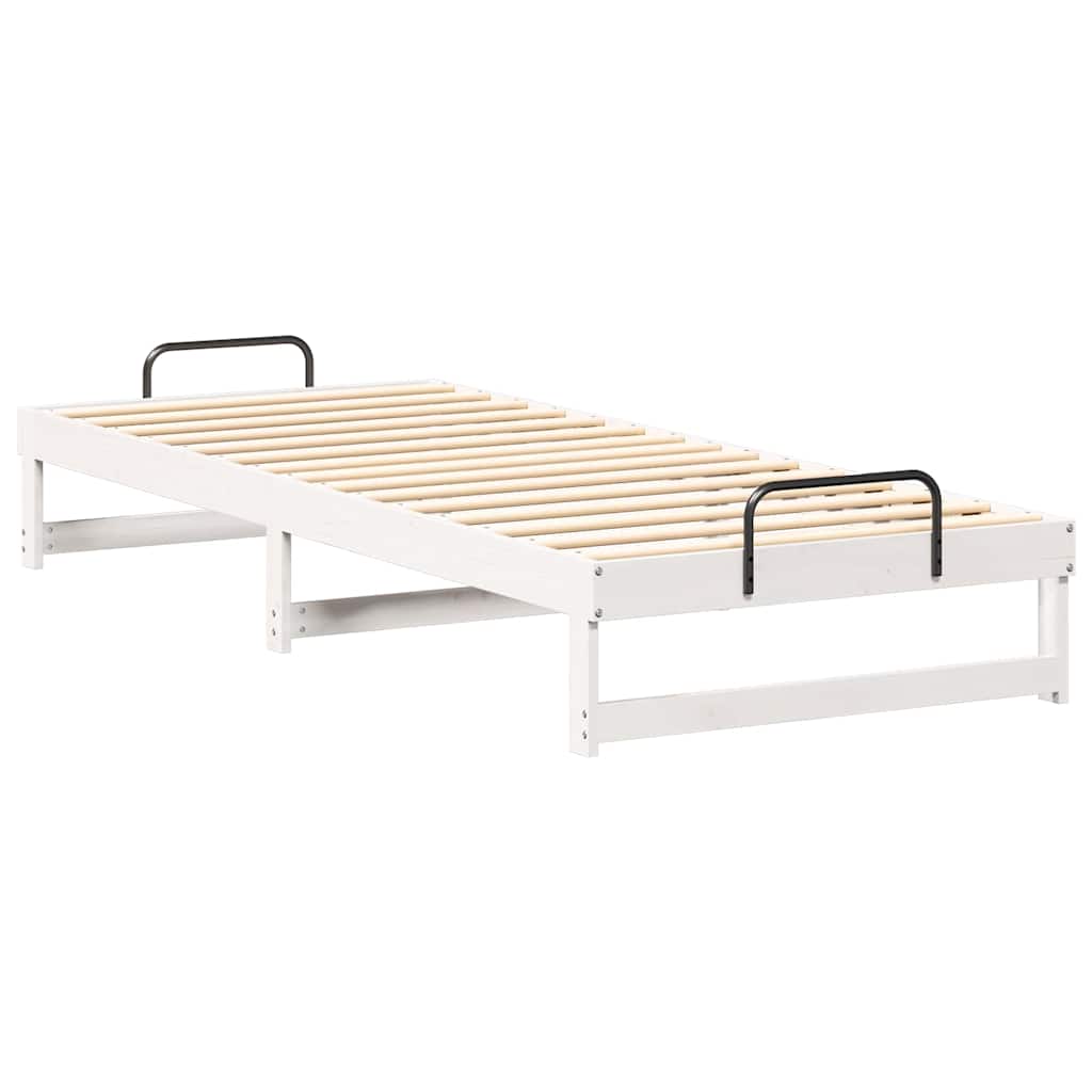 Bettrahmen Weiß 90 x 220 cm Massives Kiefernholz