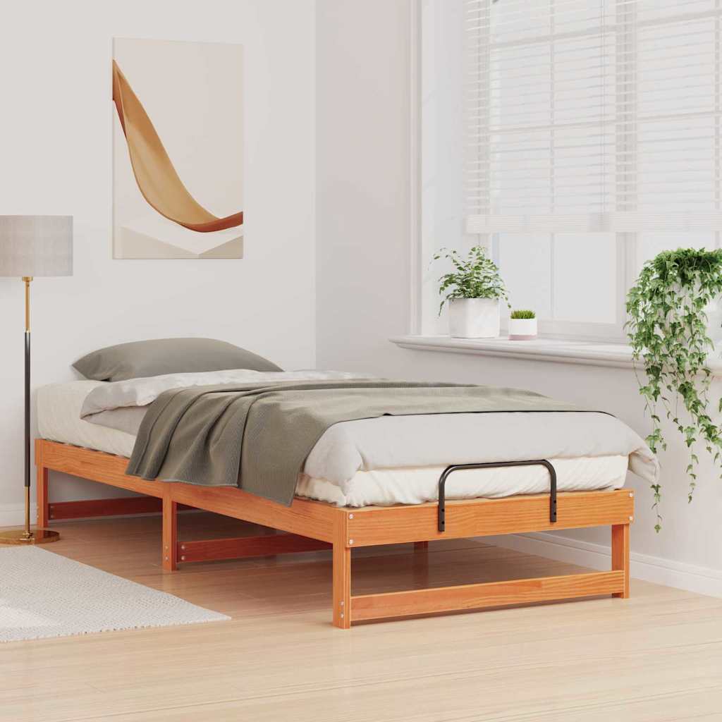 Bettrahmen Braun 90 x 220 cm Massives Kiefernholz