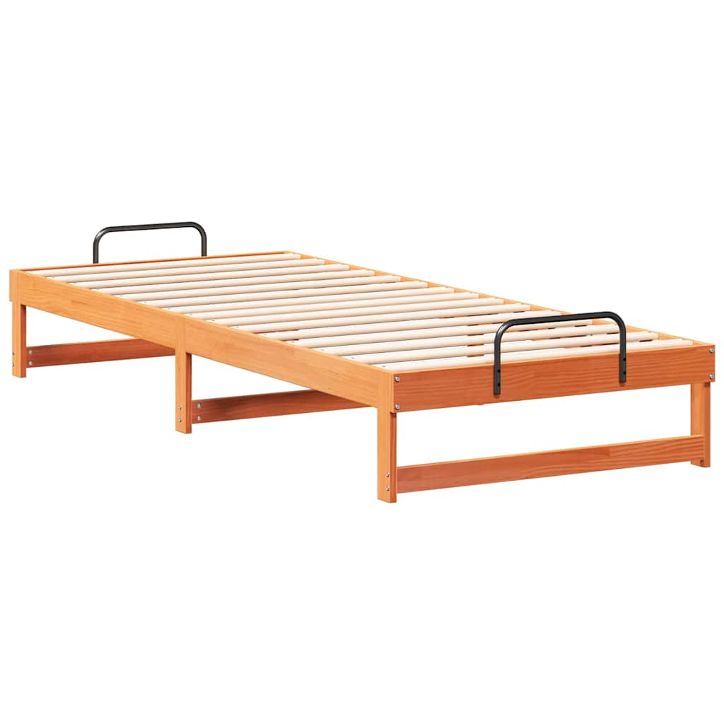 Bettrahmen Braun 90 x 220 cm Massives Kiefernholz