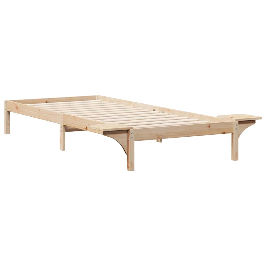 Bettgestell mit Nachttischen Natur 80 x 210 cm