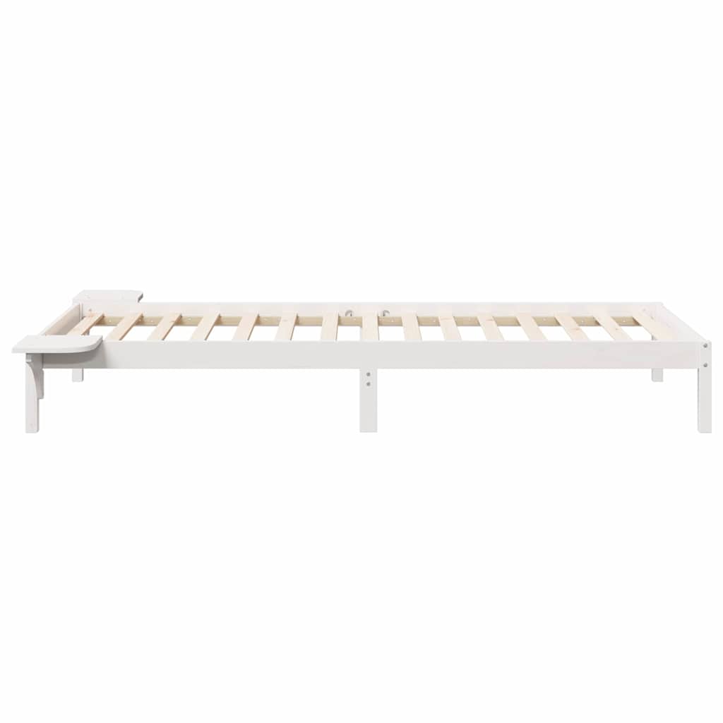 Bettgestell mit Nachttischen Weiß 80 x 210 cm