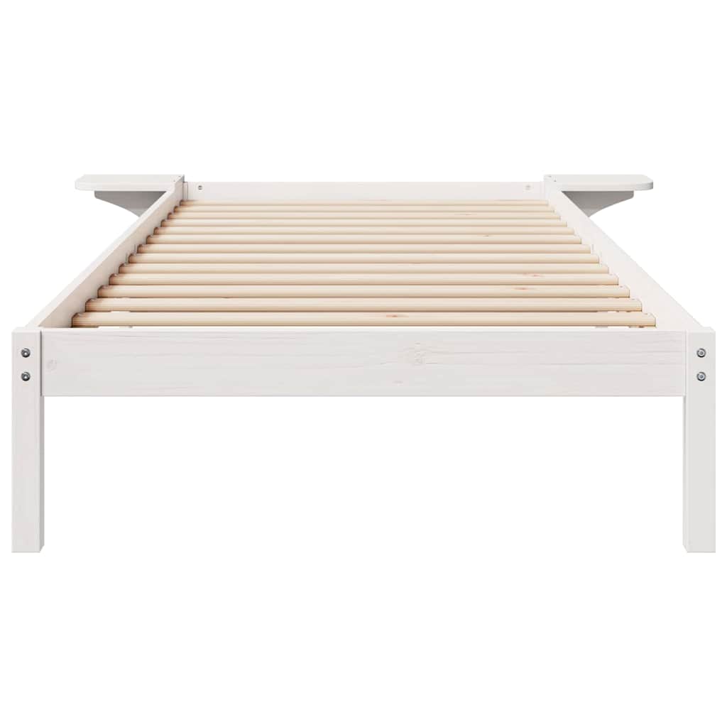 Bettgestell mit Nachttischen Weiß 100 x 210 cm