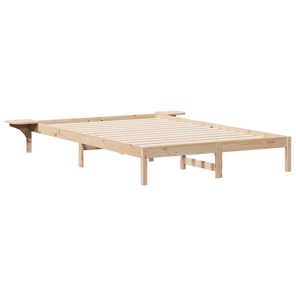 Bettgestell mit Nachttischen Natur 140 x 210 cm