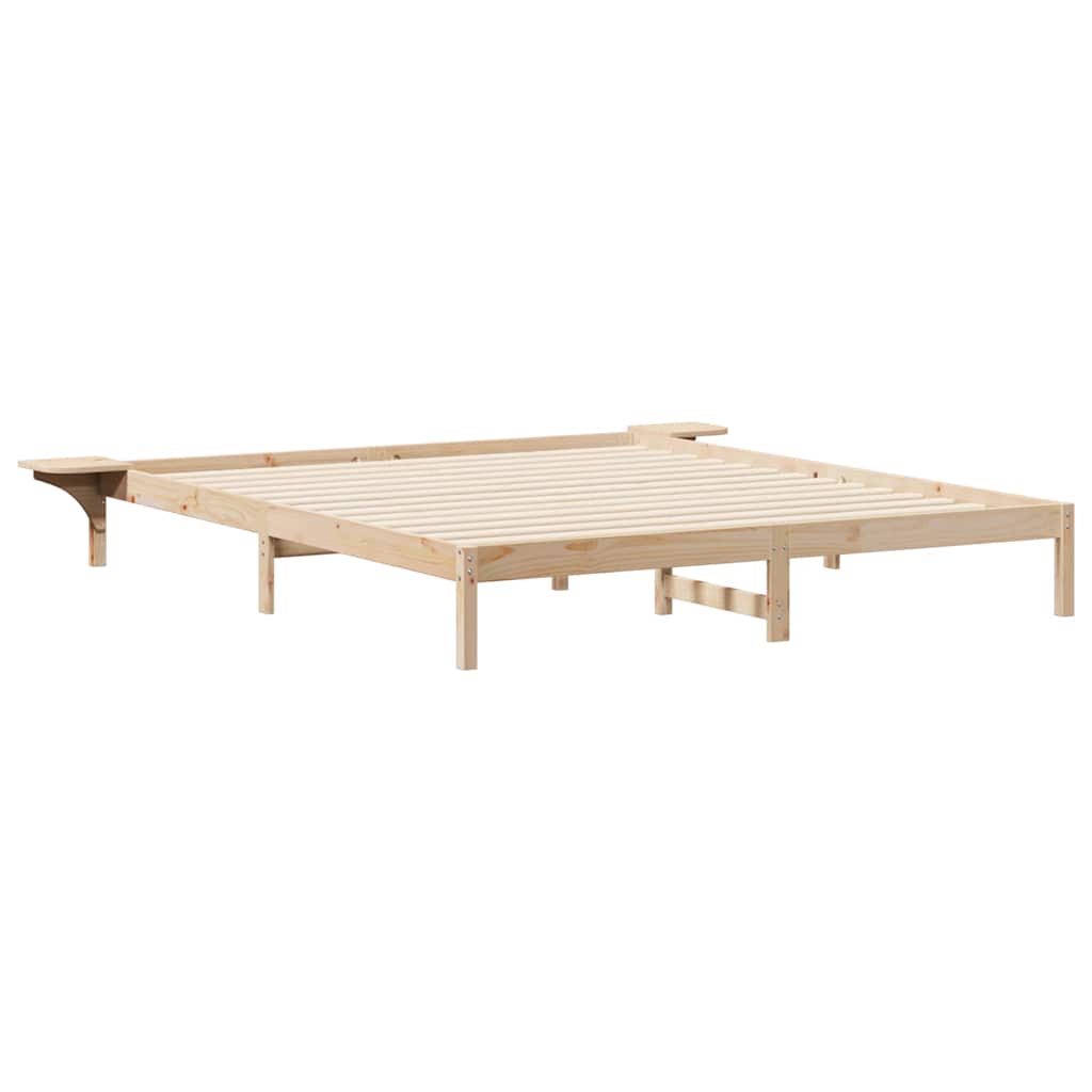 Bettgestell mit Nachttischen Natur 200 x 210 cm