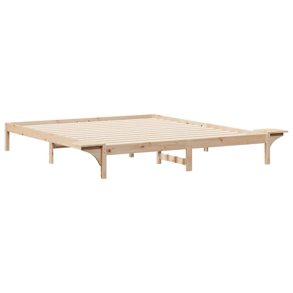 Bettgestell mit Nachttischen Natur 200 x 210 cm