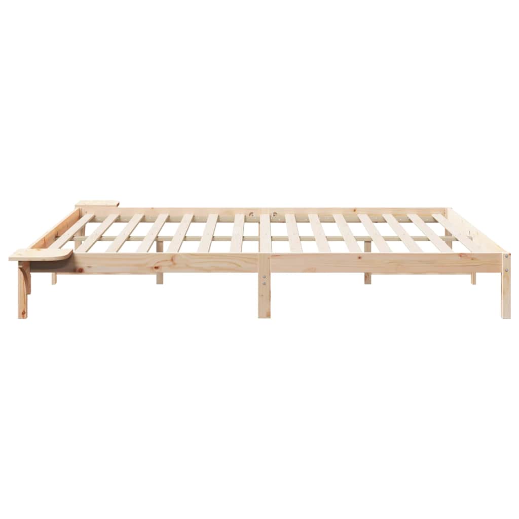 Bettgestell mit Nachttischen Natur 200 x 210 cm