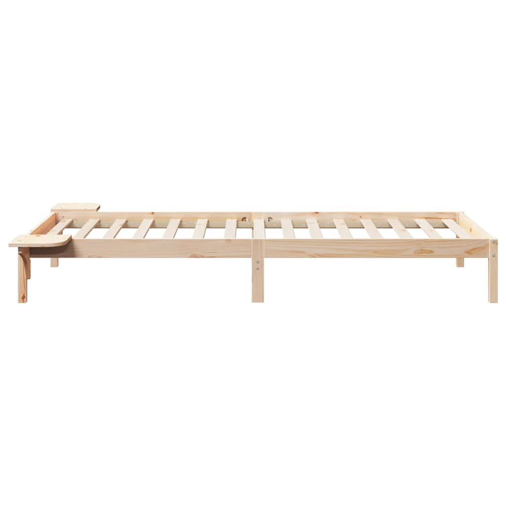 Bettgestell mit Nachttischen Natur 90 x 220 cm