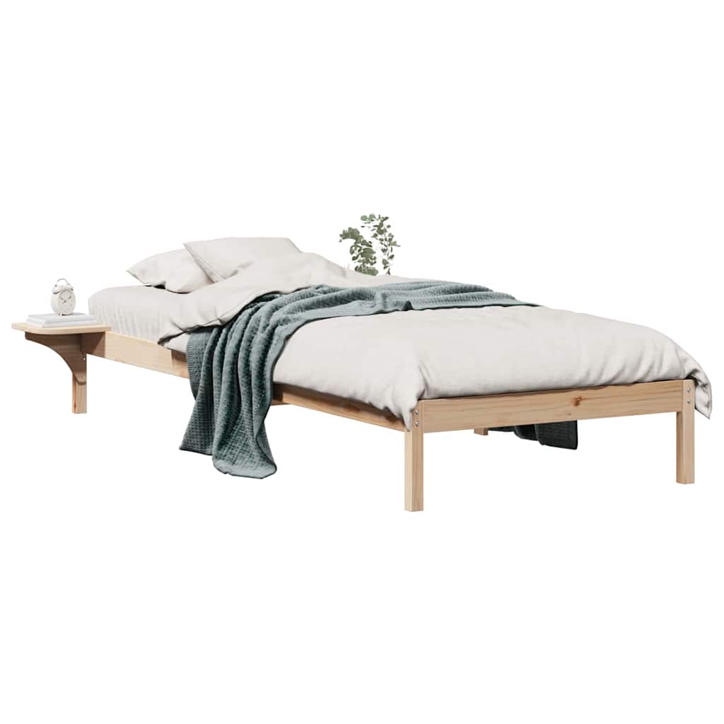 Bettgestell mit Nachttischen Natur 100 x 220 cm