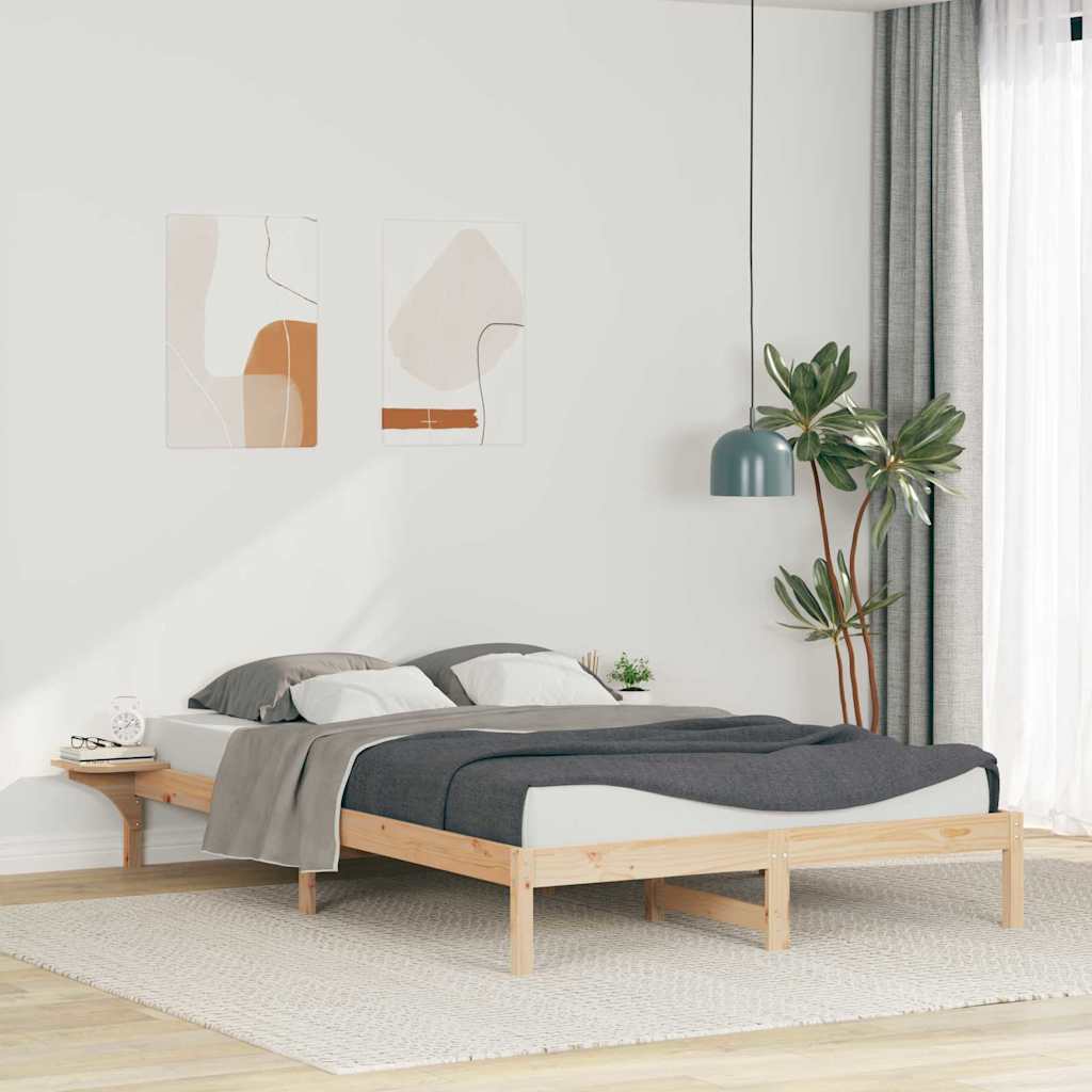 Bettgestell mit Nachttischen Natur 160 x 220 cm