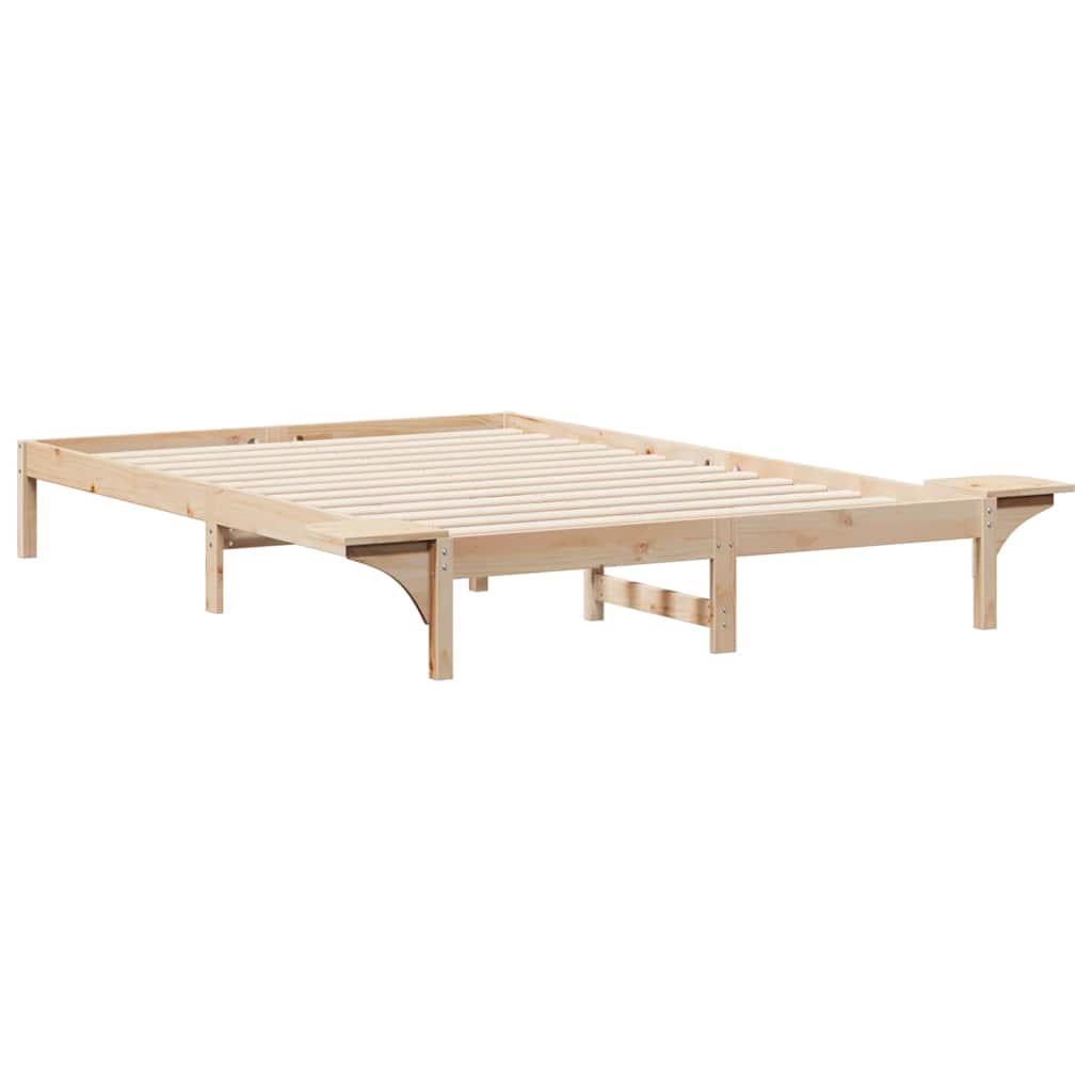 Bettgestell mit Nachttischen Natur 160 x 220 cm