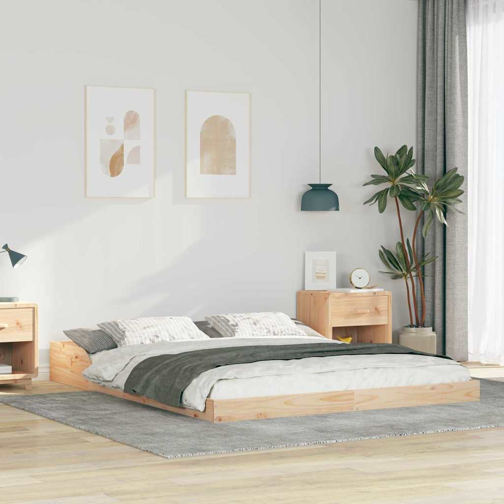 Bettrahmen Braun 160 x 200 cm Massives Kiefernholz