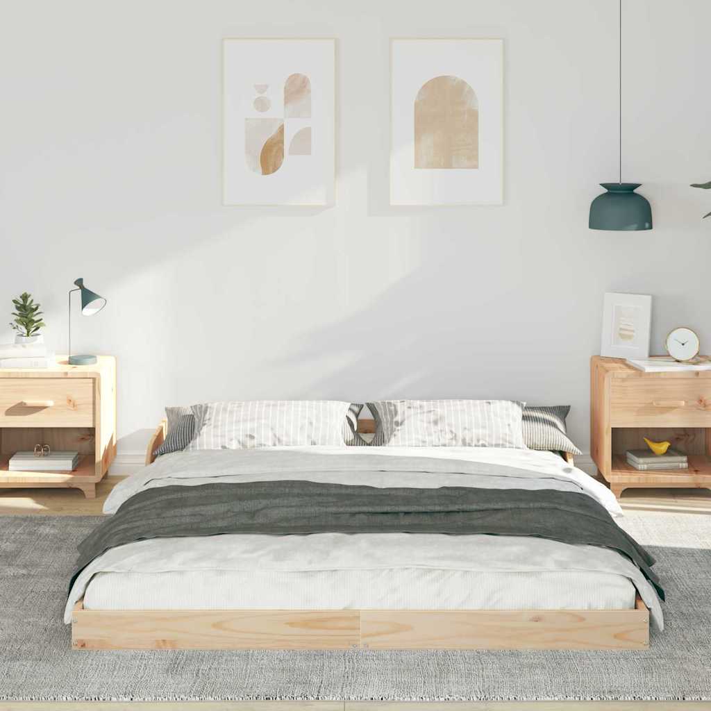 Bettrahmen Braun 150 x 200 cm Massives Kiefernholz