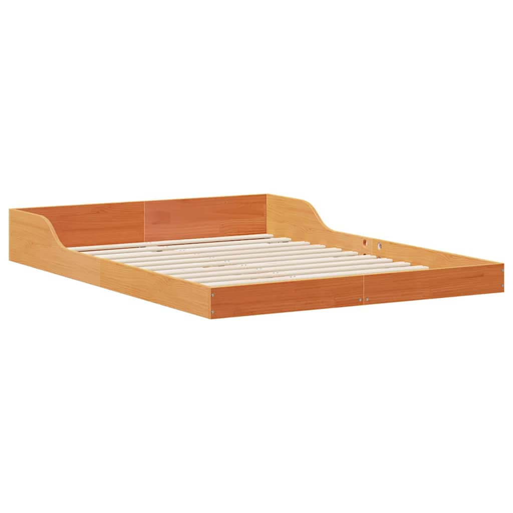 Bettrahmen Wachsbraun 120 x 200 cm Massives Kiefernholz
