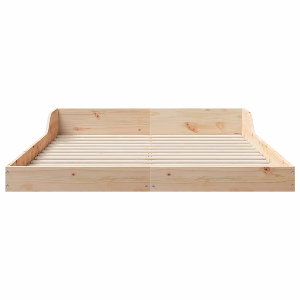 Bettrahmen Braun 140 x 190 cm Massives Kiefernholz