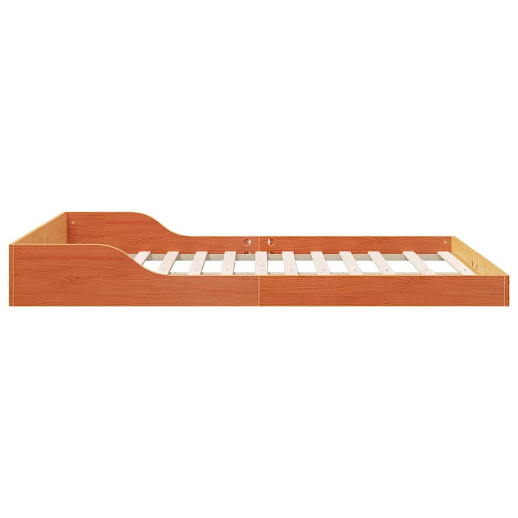 Bettrahmen Wachsbraun 140 x 190 cm Massives Kiefernholz