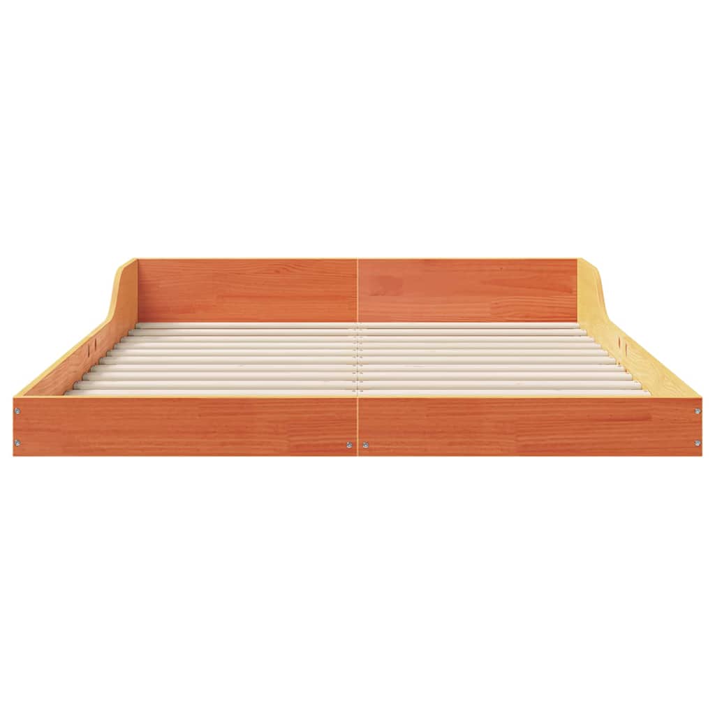 Bettrahmen Wachsbraun 135 x 190 cm Massives Kiefernholz