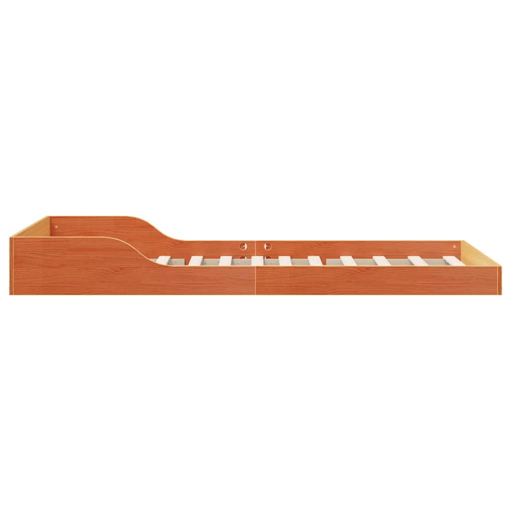 Bettrahmen Wachsbraun 100 x 200 cm Massives Kiefernholz