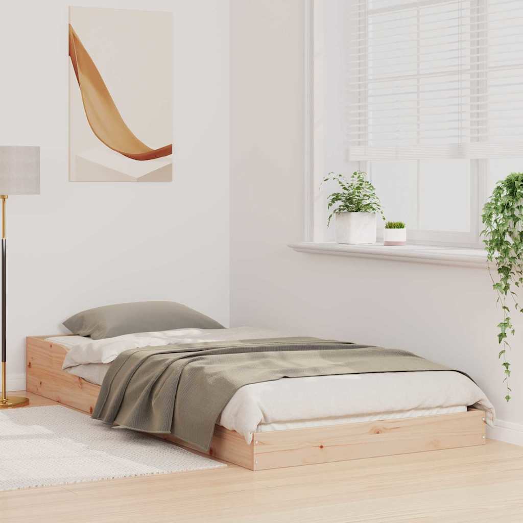 Bettrahmen Braun 90 x 200 cm Massives Kiefernholz