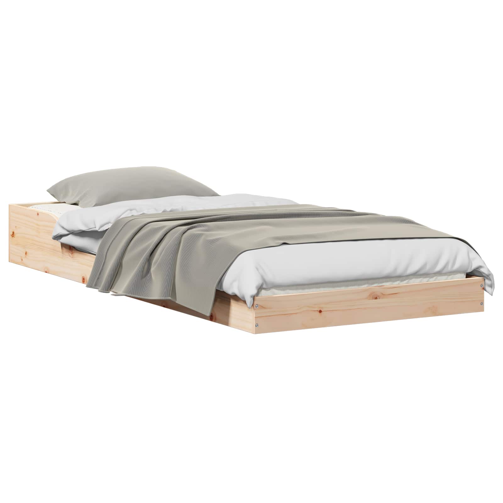 Bettrahmen Braun 90 x 210 cm Massives Kiefernholz