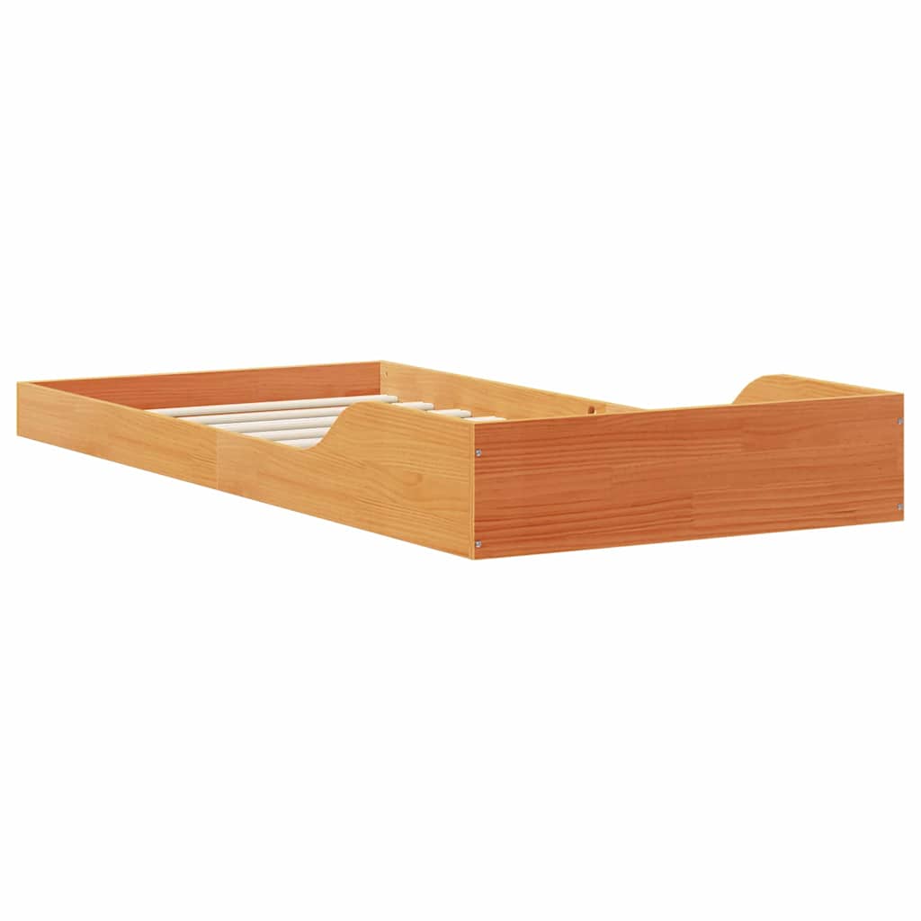 Bettrahmen Wachsbraun 90 x 210 cm Massives Kiefernholz
