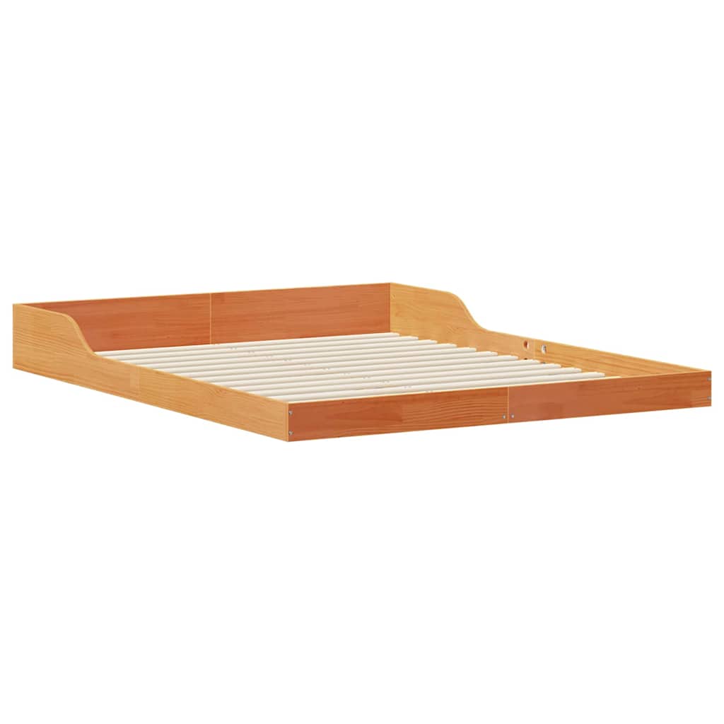 Bettrahmen Wachsbraun 140 x 210 cm Massives Kiefernholz