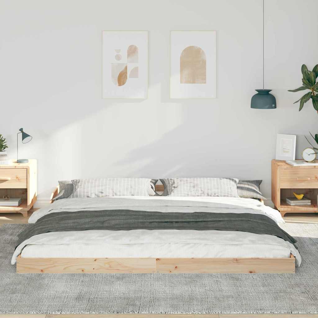Bettrahmen Braun 180 x 210 cm Massives Kiefernholz