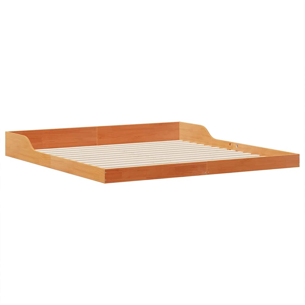 Bettrahmen Wachsbraun 180 x 210 cm Massives Kiefernholz