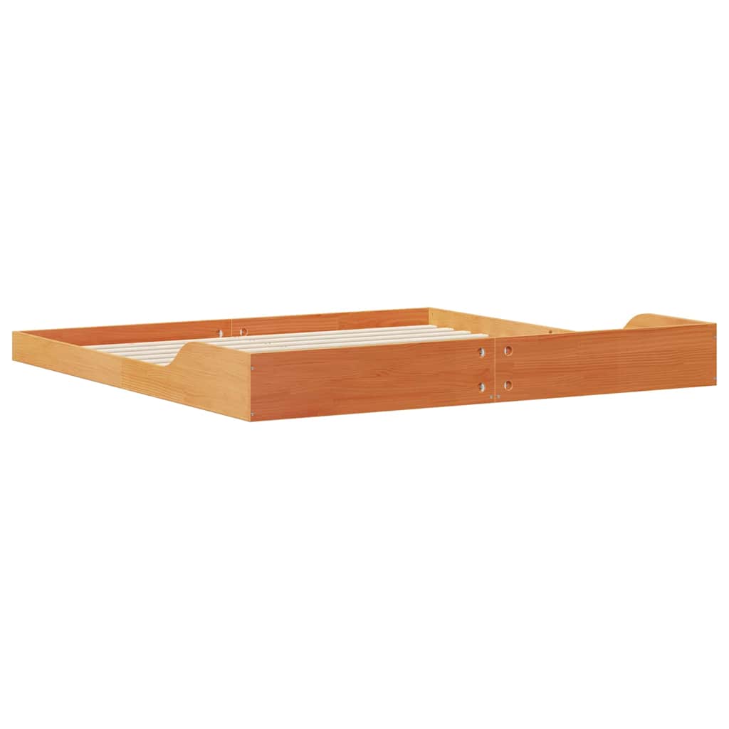 Bettrahmen Wachsbraun 200 x 210 cm Massives Kiefernholz