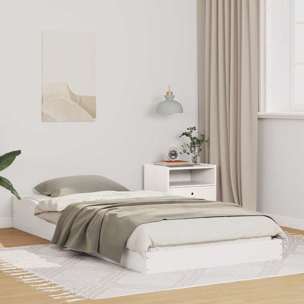 Bettrahmen Weiß 80 x 220 cm Massives Kiefernholz