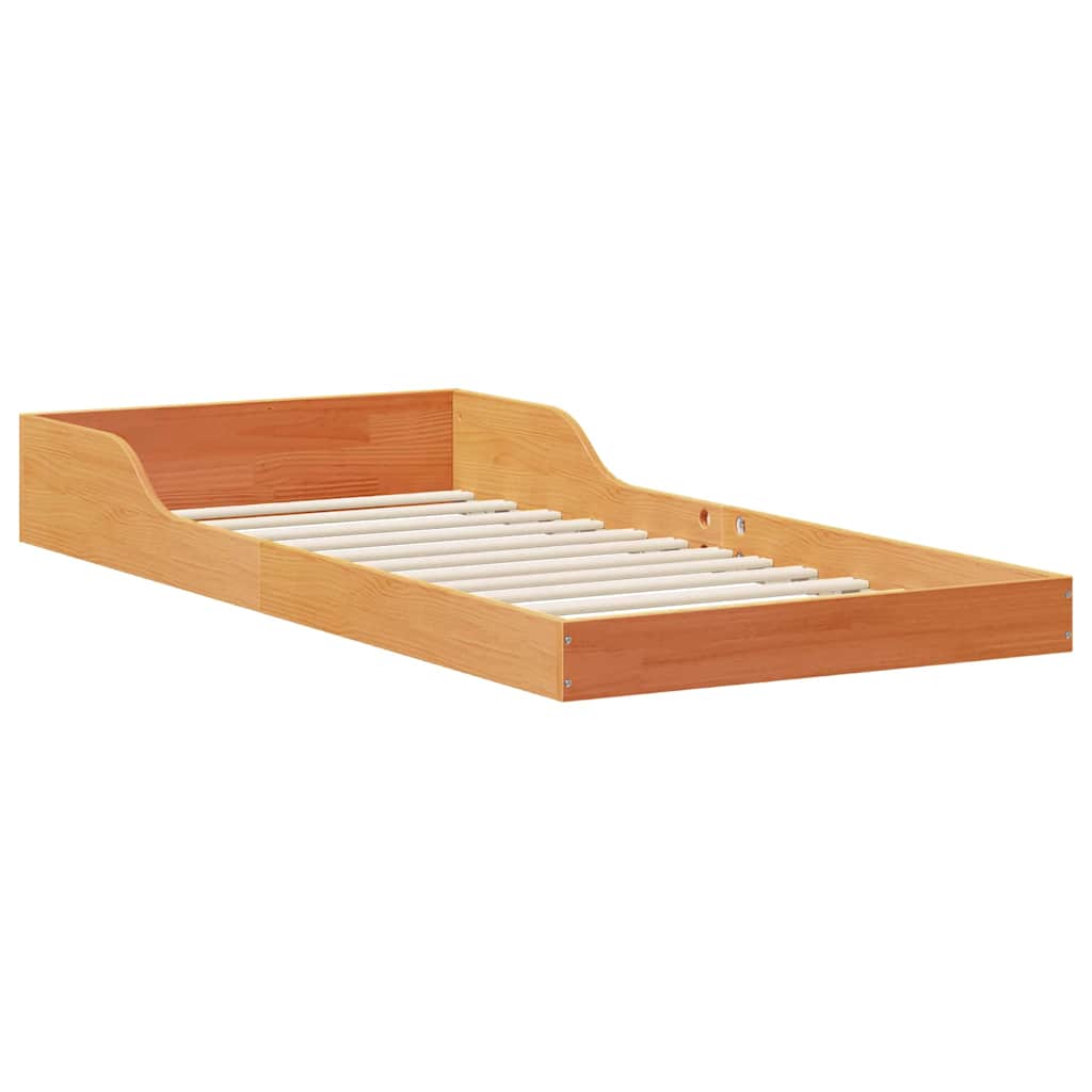 Bettrahmen Wachsbraun 90 x 220 cm Massives Kiefernholz