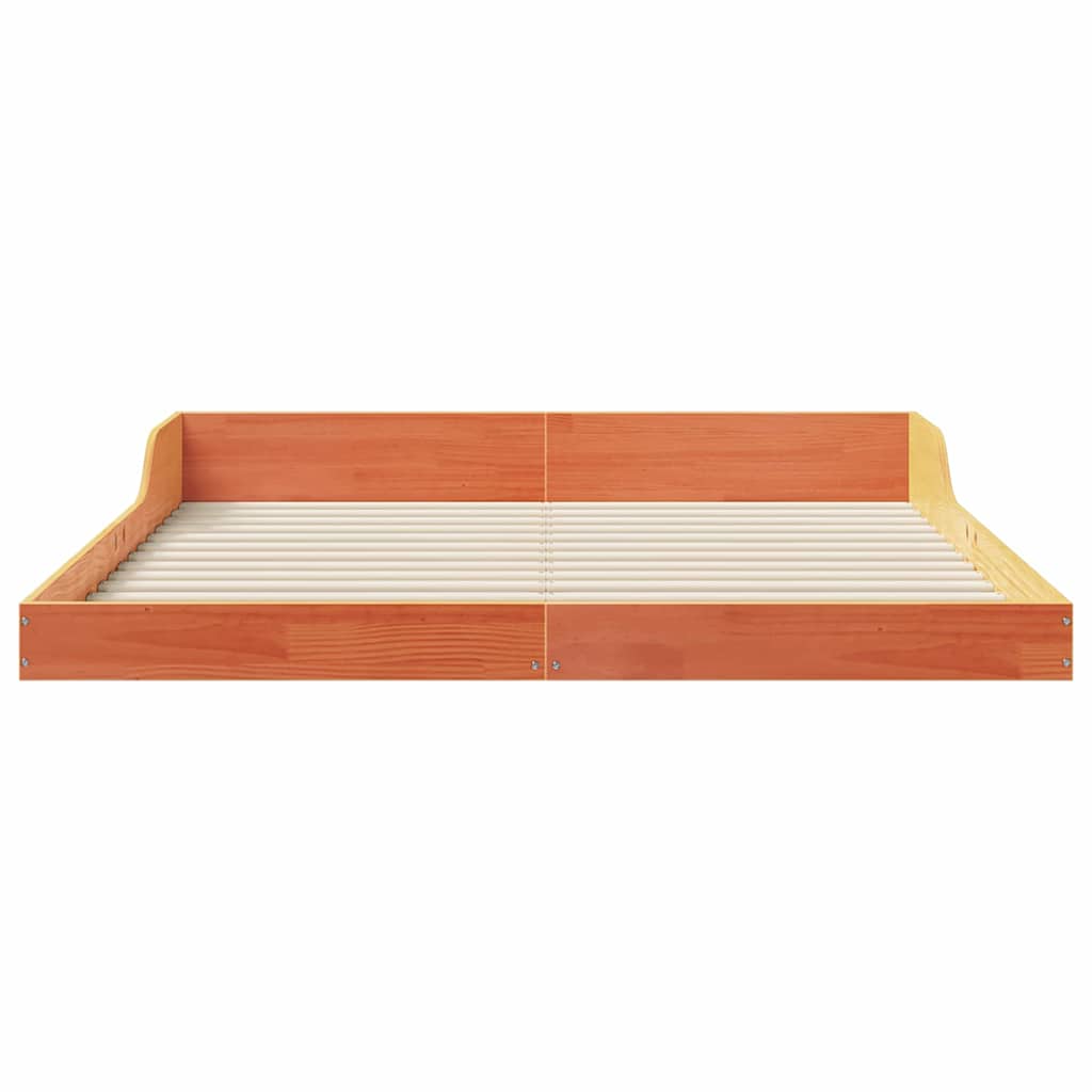 Bettrahmen Wachsbraun 140 x 220 cm Massives Kiefernholz